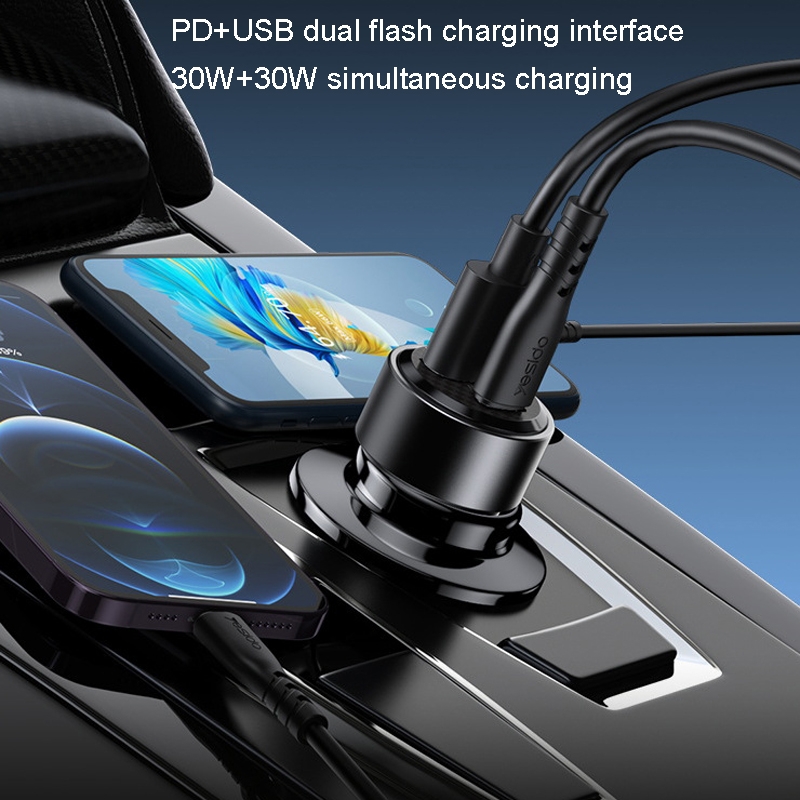 2 Yesido Y55  車載充電器 QC3.0+PD30W (附充電線)