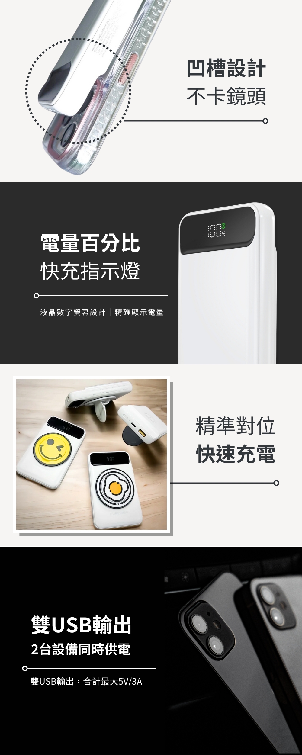 1 3 PureGear普格爾MagSafe 磁吸支架無線行動電源 / 微笑