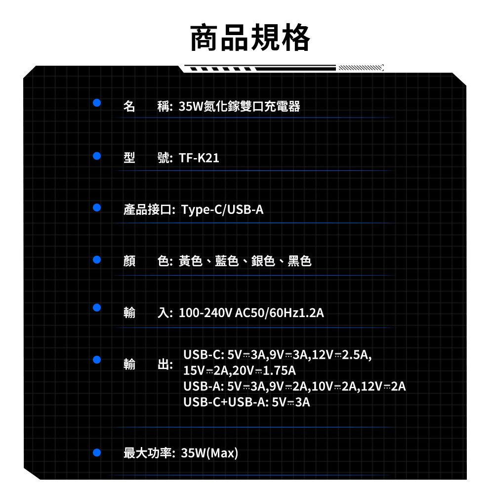 【變形金剛】雙孔快充35W氮化鎵充電器 11 【變形金剛】雙孔快充35W氮化鎵充電器
