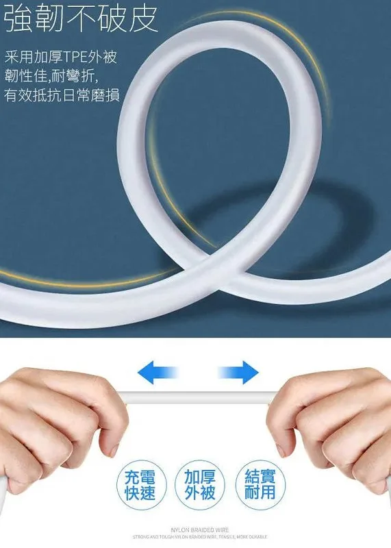 【HANG C62 PD+QC雙孔快充頭】22W充電器+Type-C快充線（圖 3）