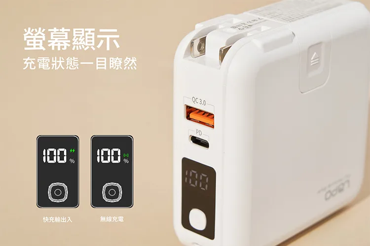 LaPO 10000mAh 二代多功能無線充行動電源 ★雙口輸出+磁吸無線充電★ 自帶線行動電源(圖 3)