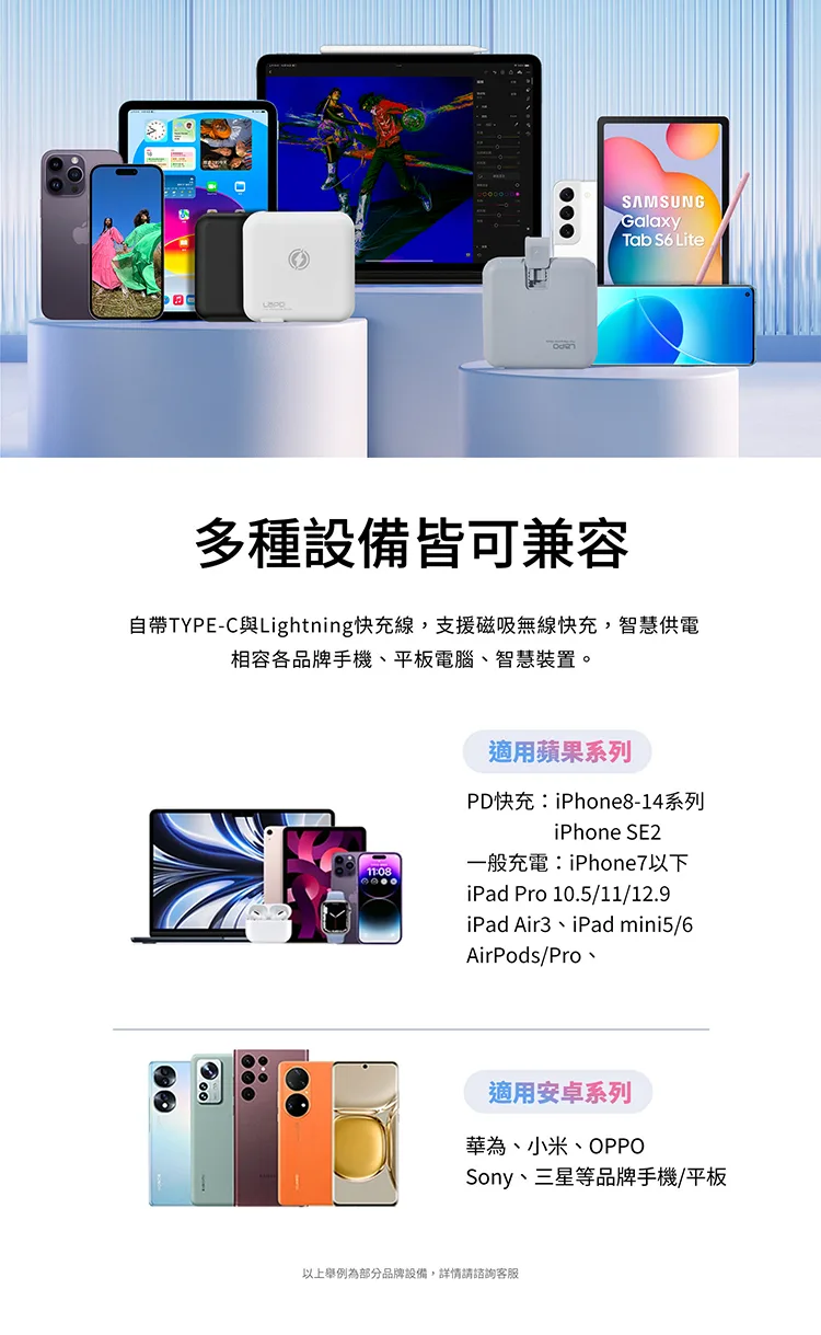 LaPO 10000mAh 二代多功能無線充行動電源 ★雙口輸出+磁吸無線充電★ 自帶線行動電源(圖 11)