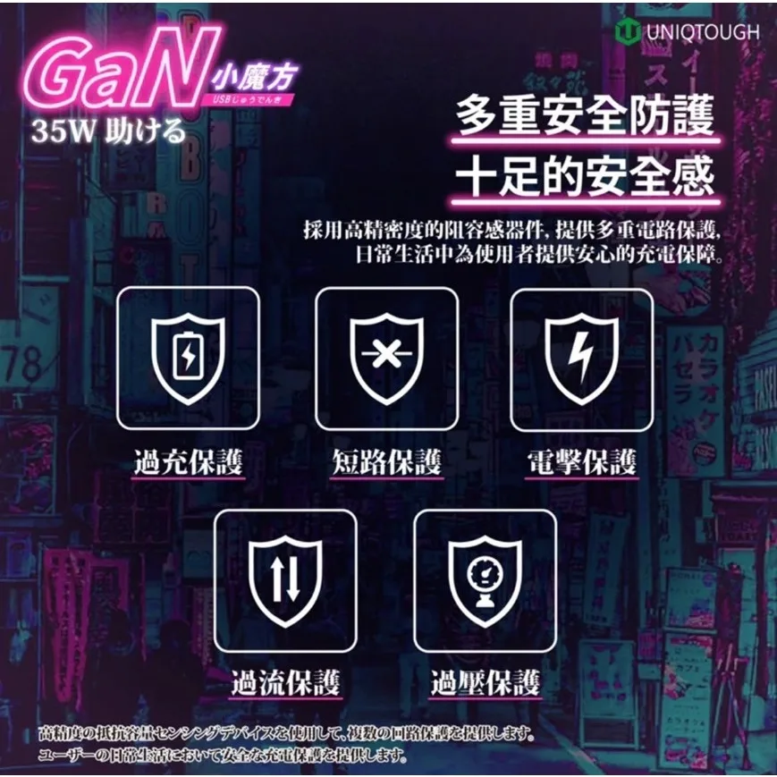 UNIQTOUGH 35W 小魔方 氮化鎵 Type-C+USB 雙孔快充頭（圖 6）