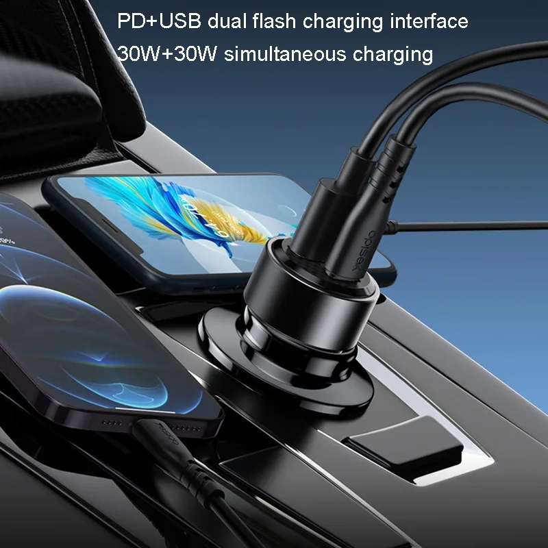 Yesido Y55  車載充電器 QC3.0+PD30W (附充電線)（圖 2）