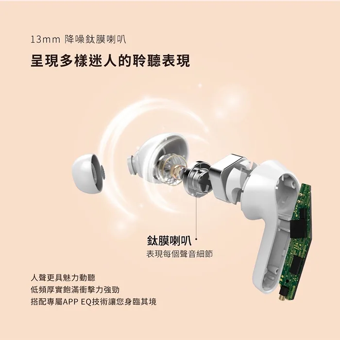 aircolor Pure Air 日系HIFI潮風 ANC/ENC降噪 真無線藍牙耳機（圖 7）