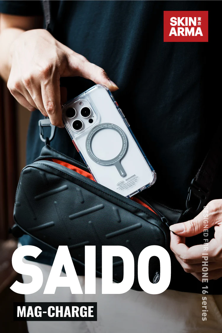 Saido 低調風格磁吸防摔手機殼 附掛繩環 iPhone 16 系列