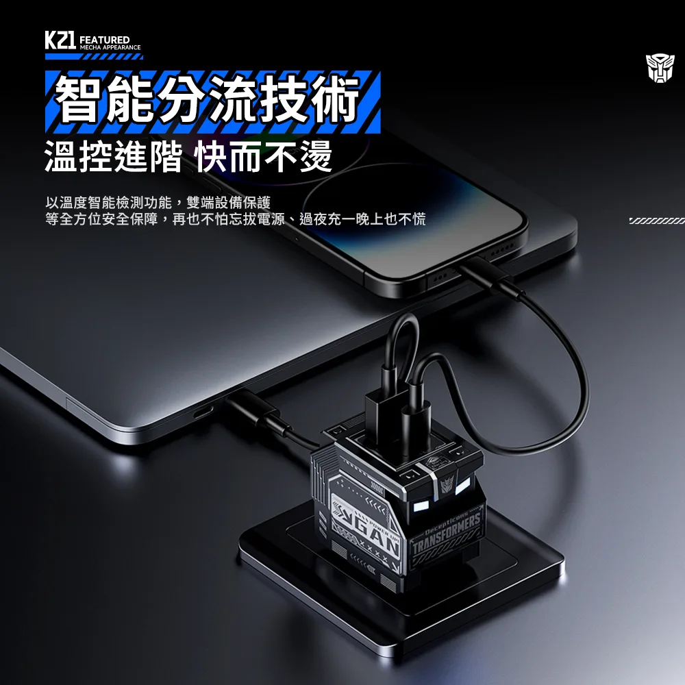 【變形金剛】雙孔快充35W氮化鎵充電器（圖 8）