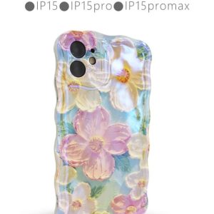 油畫花朵炫光手機保護殼 /IP15/IP15pro/IP15promax